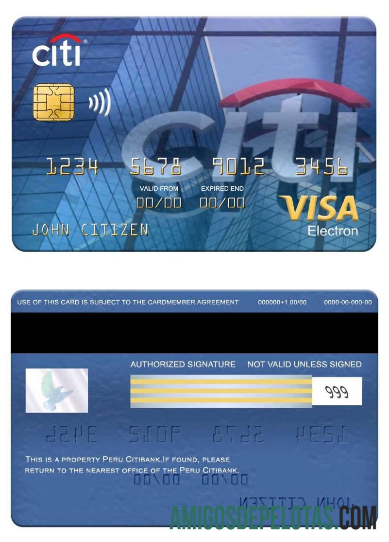 Peru Citibank Visa Electron Card download for verification